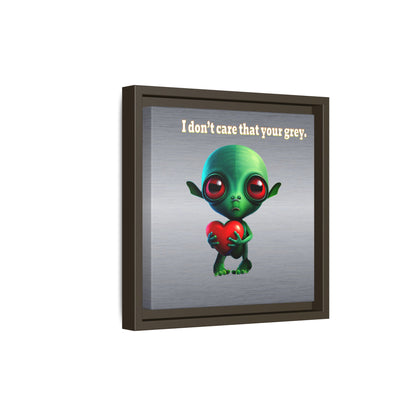 I don't care that your grey - framed canvas art (brushed nickel)