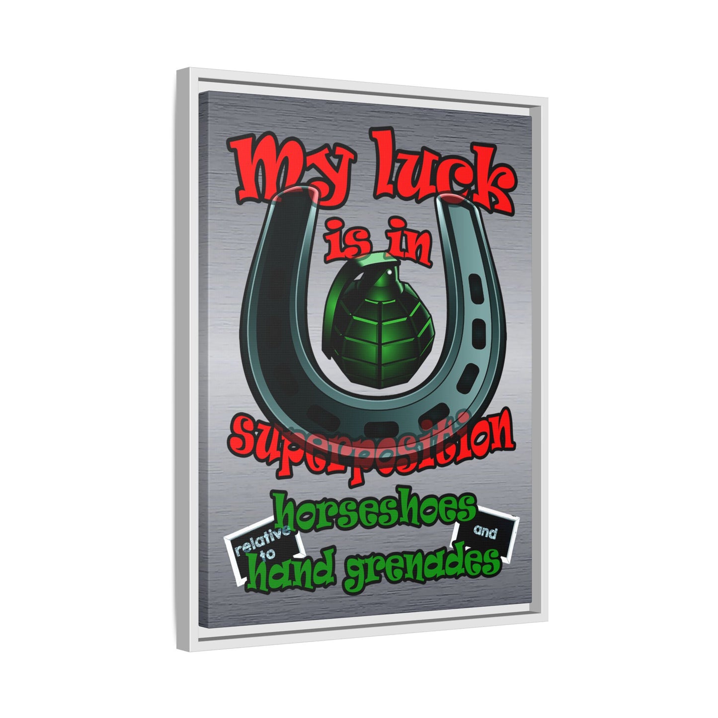 my luck - framed canvas art (brushed nickel)