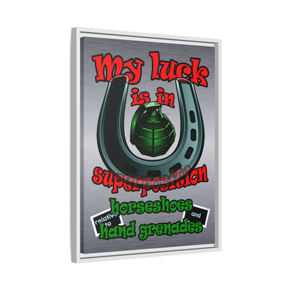 my luck - framed canvas art (brushed nickel)