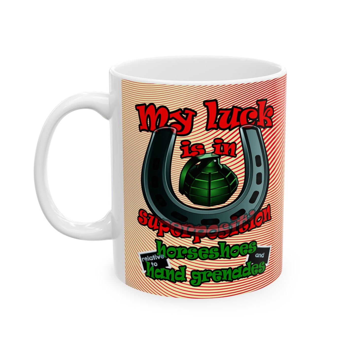 my luck - White Mug (yellow-orange wave)