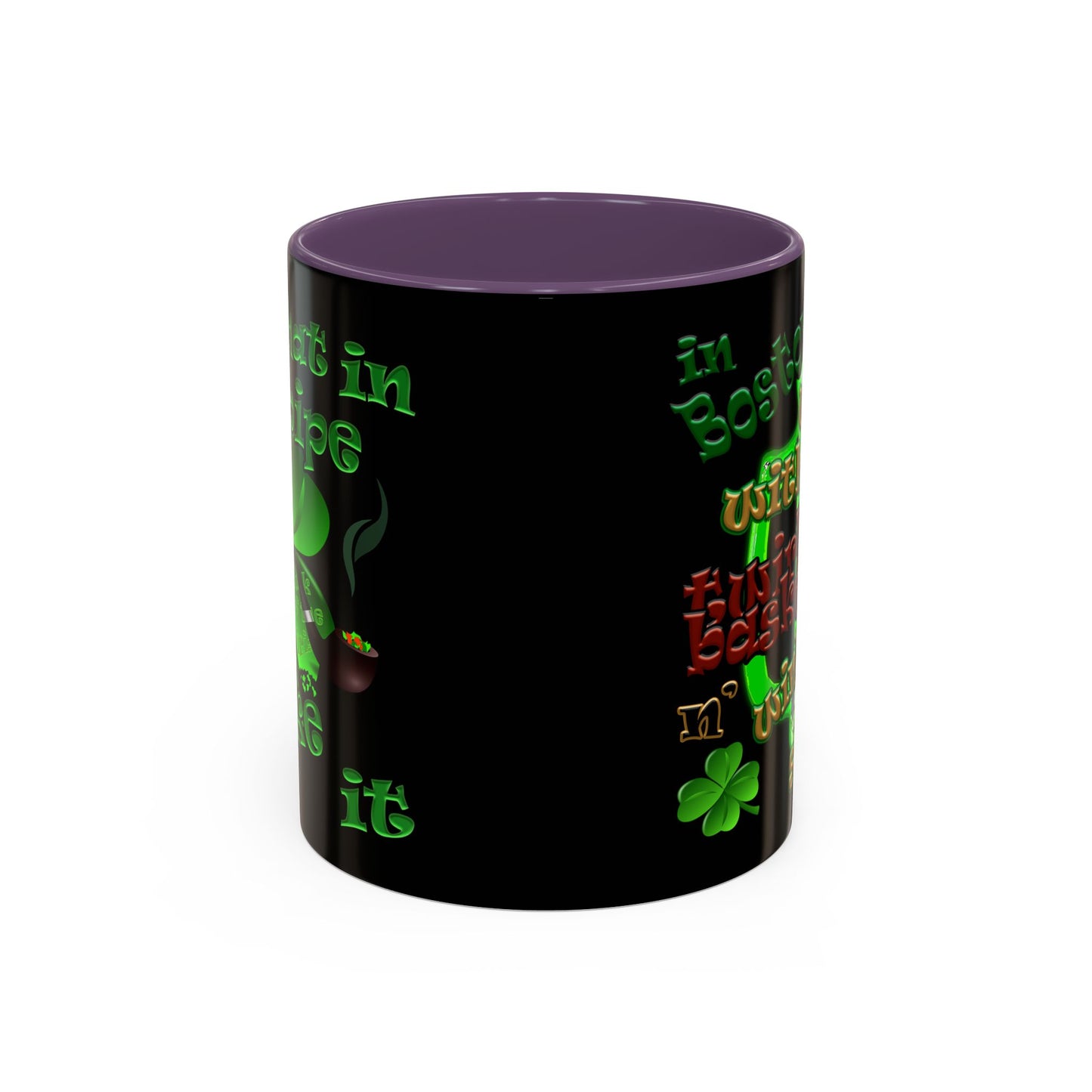 celtics logo - Accent Mug (black)