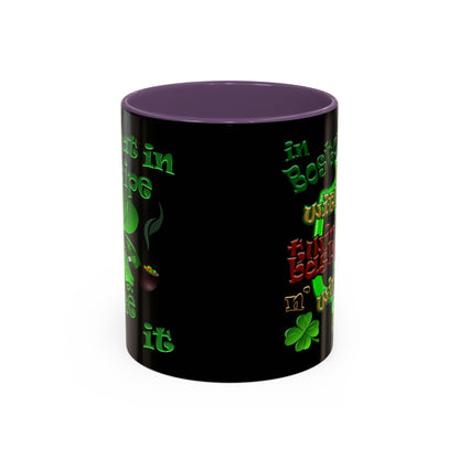 celtics logo - Accent Mug (black)