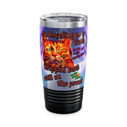 schrodinger's cat - Ringneck Tumbler, 20oz (grey-pink wave)