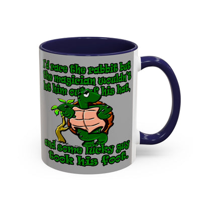 turtle race - Accent Mug (light grey)