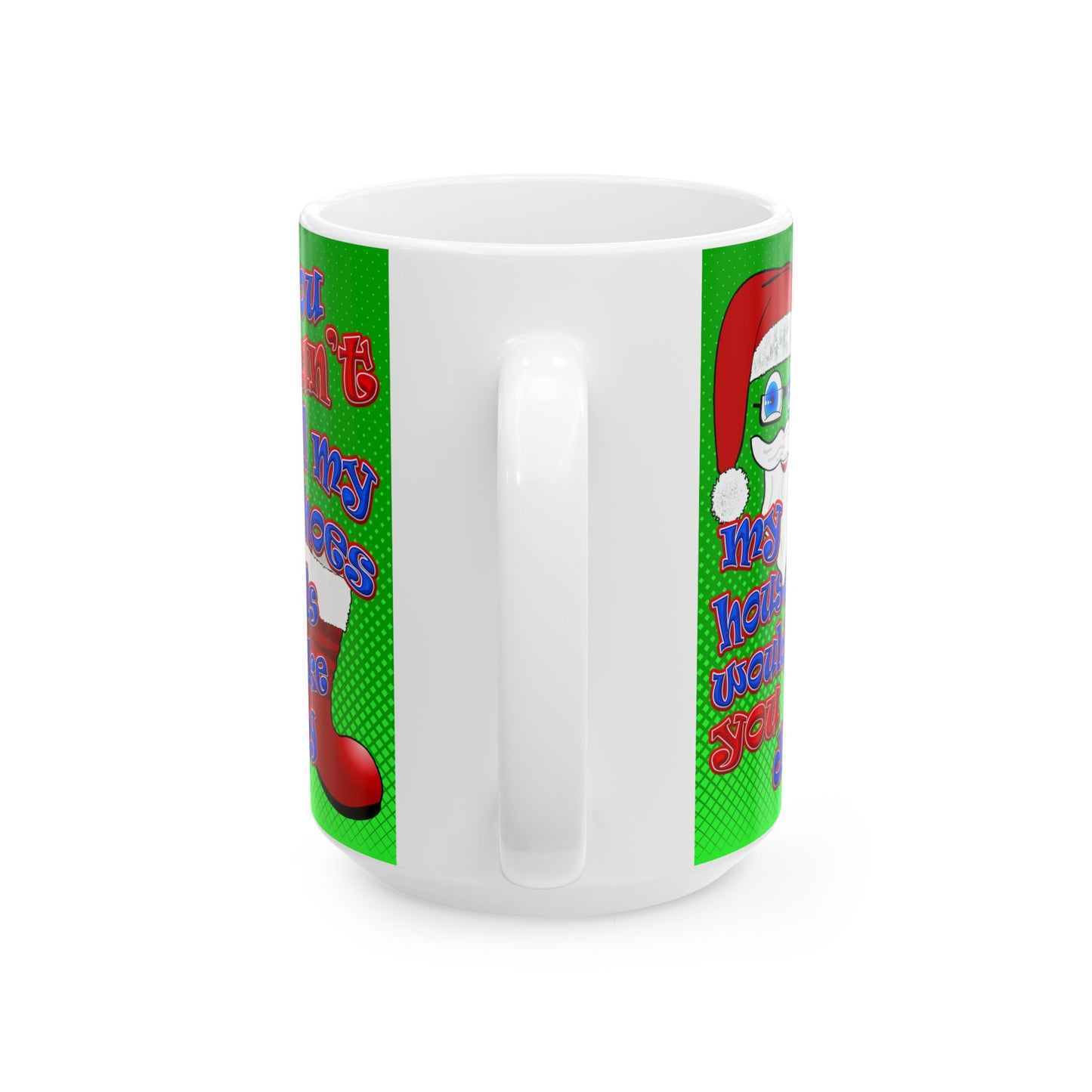 santa's shoes - White Mug (logo green)