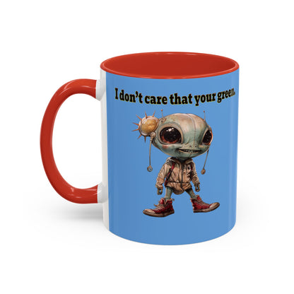 I don't care that your grey - Accent Mug (light blue)