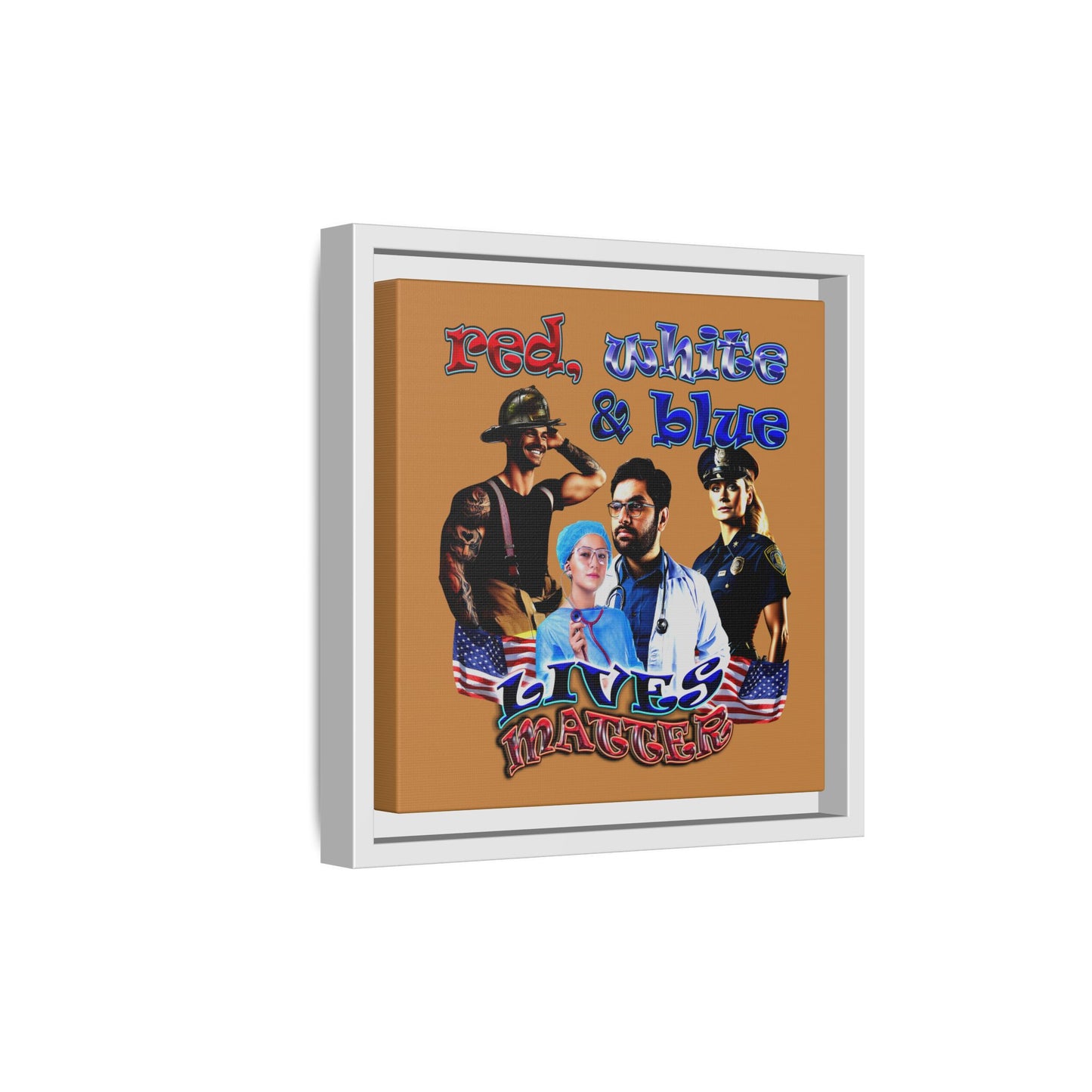 rw&b lives matter - framed canvas art (light brown)
