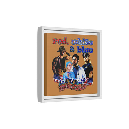 rw&b lives matter - framed canvas art (light brown)