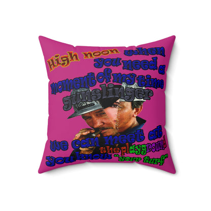 high noon - Faux Suede Square Pillow - (pink)