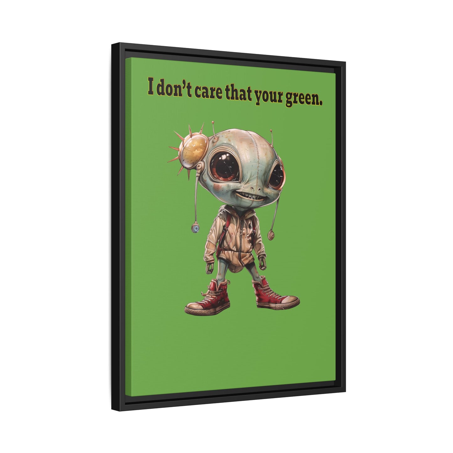 I don't care that your green - framed canvas art (green)