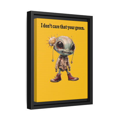 I don't care that your green - framed canvas art (yellow)