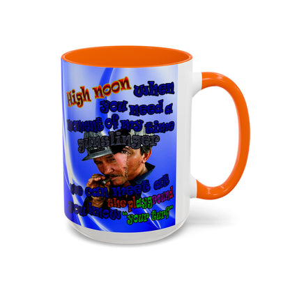 high noon - Accent Mug (blue-white wave)