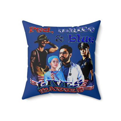 rw&b lives matter - Spun Polyester Square Pillow - (dark blue)
