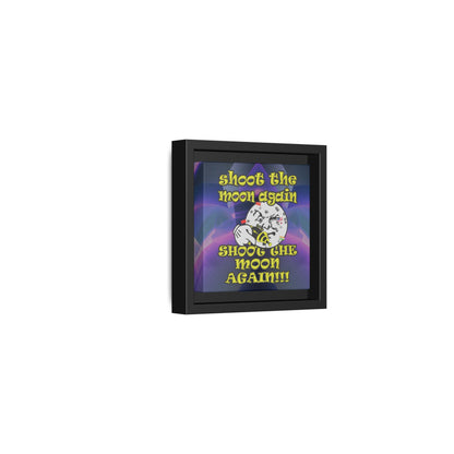 shoot the moon again - framed canvas art (grey-pink wave)