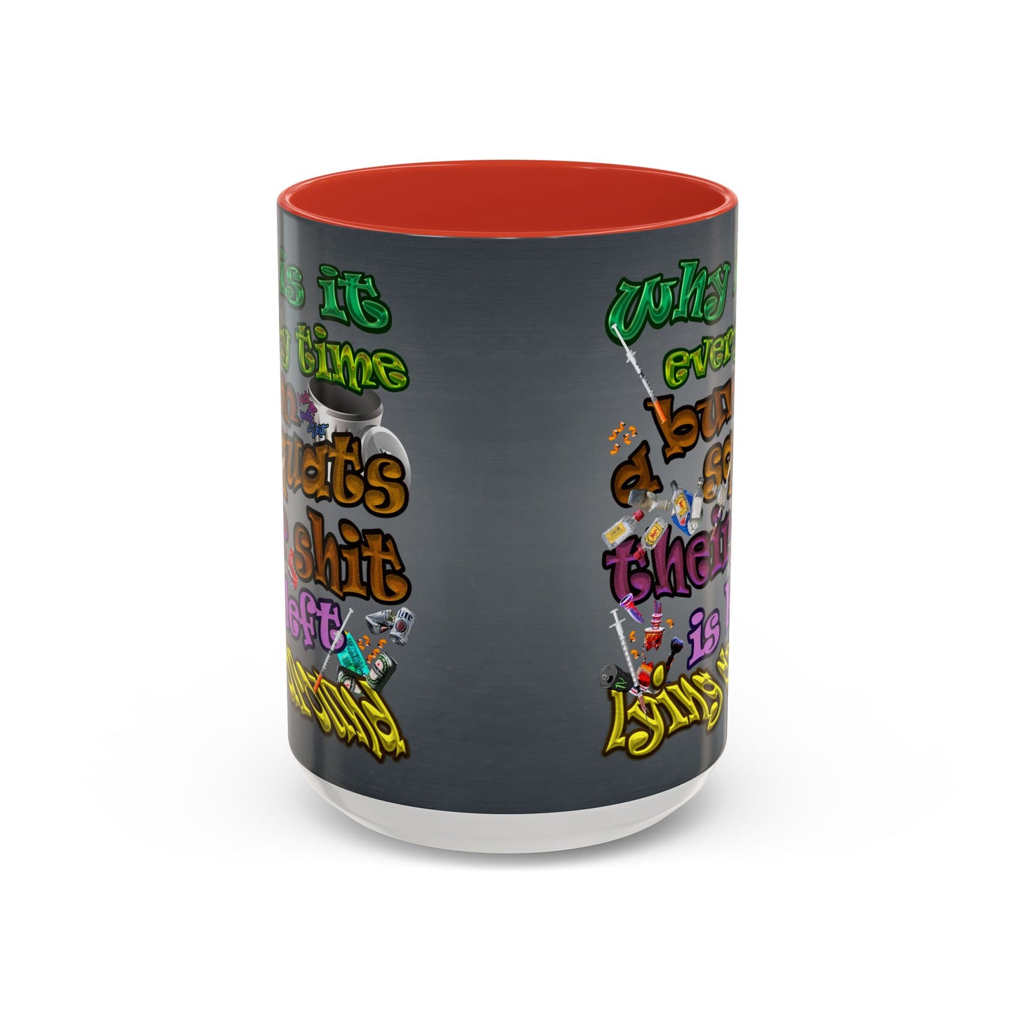 the bum's shit - Accent Mug (grey-light grey)
