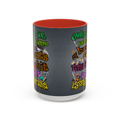 the bum's shit - Accent Mug (grey-light grey)