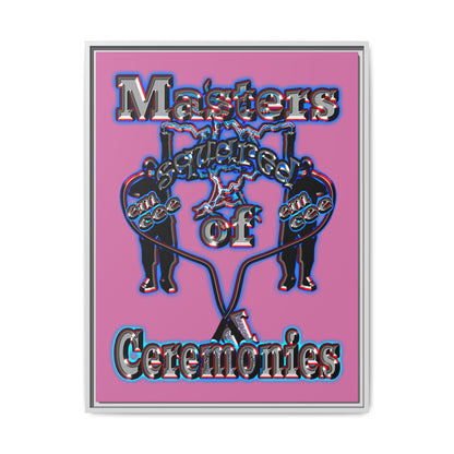 em cee squared - framed canvas art (light pink)