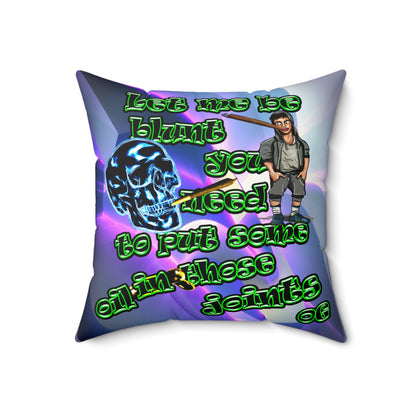 og - Spun Polyester Square Pillow - (grey-pink wave)