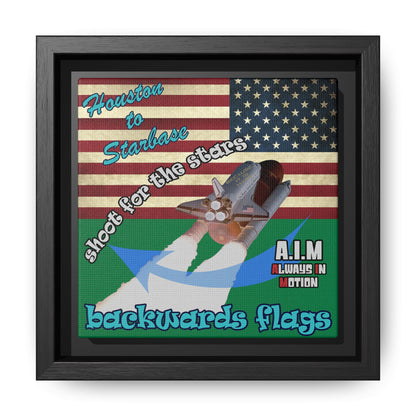 shoot for the stars - framed canvas art (dark green)
