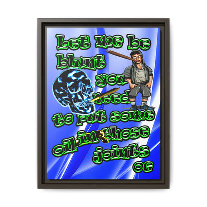 og - framed canvas art (blue-white wave)