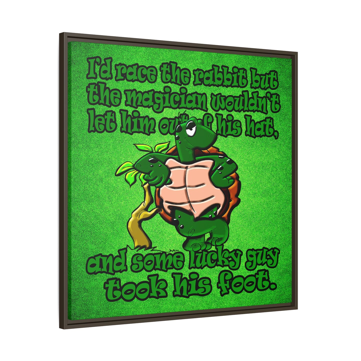 turtle race - framed canvas art (green turf)