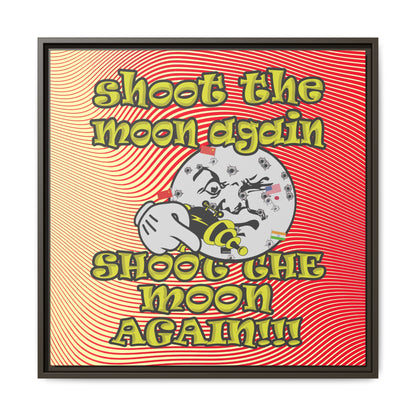 shoot the moon again - framed canvas art (yellow-orange wave)