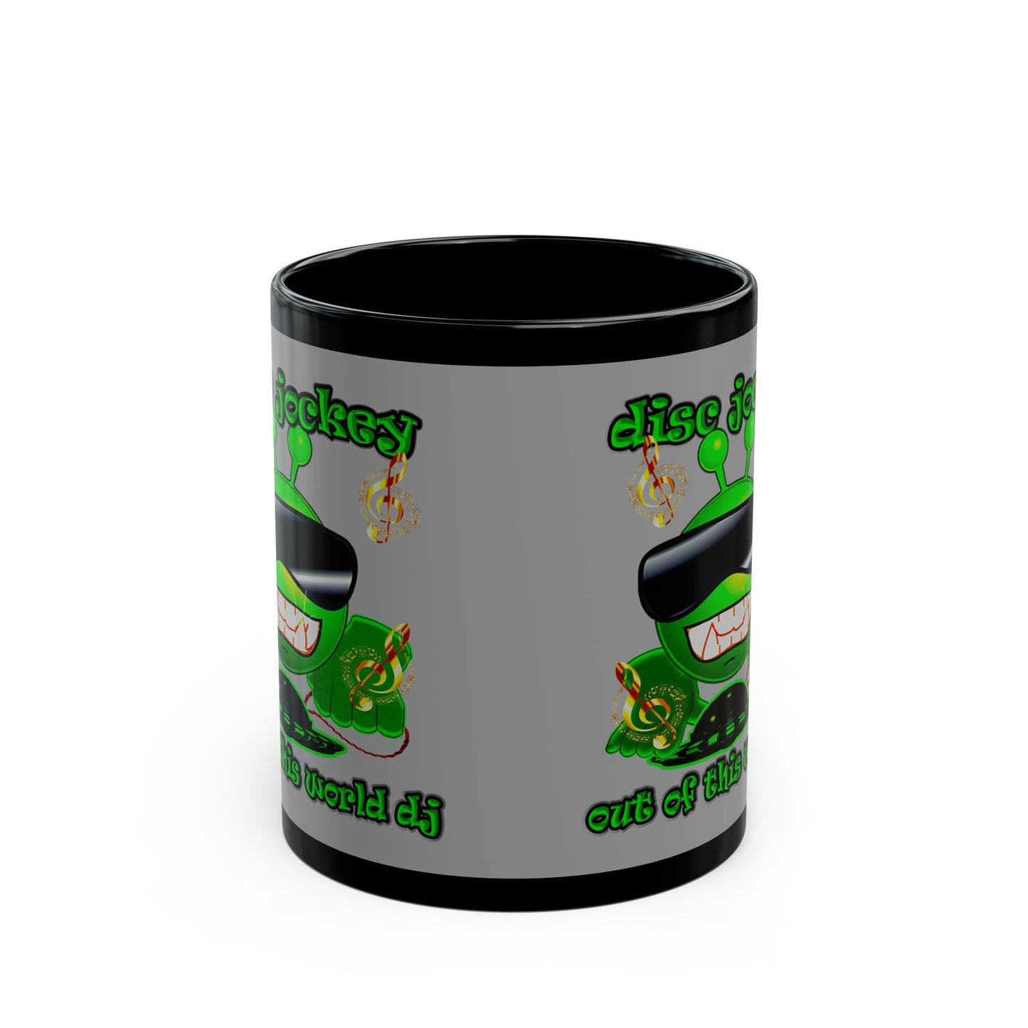 disc jockey - Black Mug (grey)