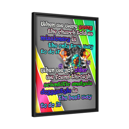 doggystyle - framed canvas art (rainbow split)