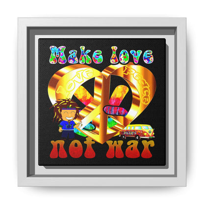 love peace - framed canvas art (black)