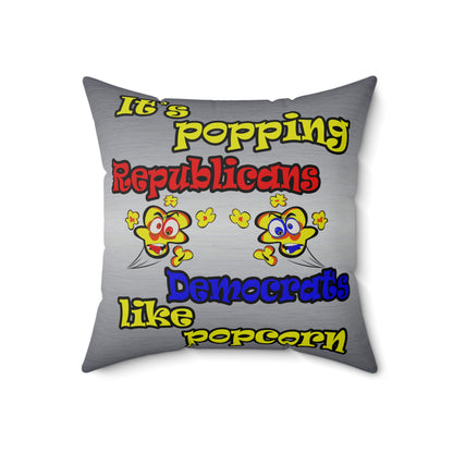 popping like popcorn - Faux Suede Square Pillow - (brushed nickel)