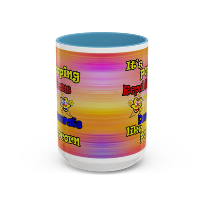 popping like popcorn - Accent Mug (color blur)