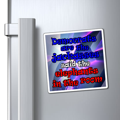 donkeys and elephants - Magnets - (grey-pink wave)