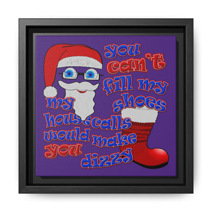 santa's shoes - framed canvas art (purple)