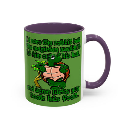 turtle race - Accent Mug (green)