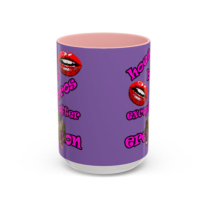 hoes b4 bros - Accent Mug (light purple)