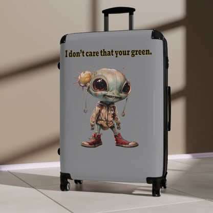 I don't care that your green - Suitcase (grey)