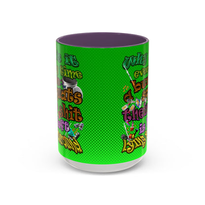 the bum's shit - Accent Mug (logo green)
