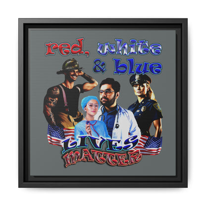 rw&b lives matter - framed canvas art (dark grey)