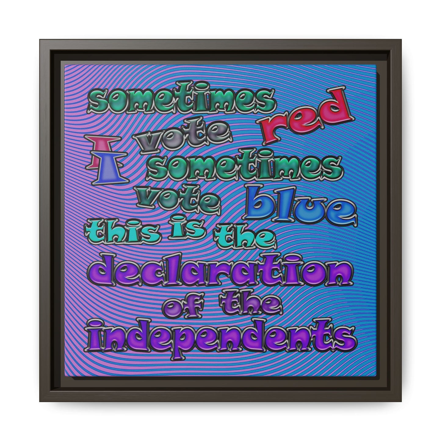 declaration of the independents - framed canvas art (light blue-purple wave)