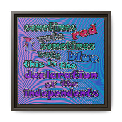declaration of the independents - framed canvas art (light blue-purple wave)