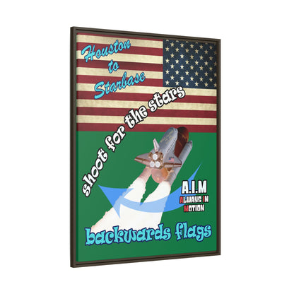 shoot for the stars - framed canvas art (dark green)