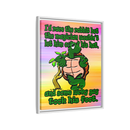 turtle race - framed canvas art (color blur)