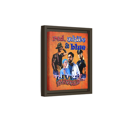 rw&b lives matter - framed canvas art (burnt orange)