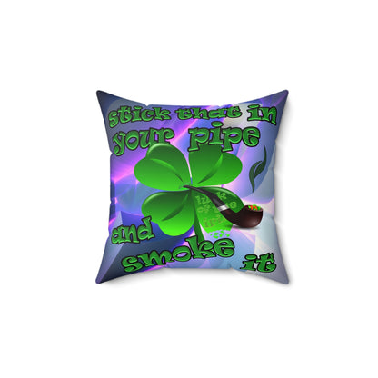 celtics logo - Spun Polyester Square Pillow - (grey-pink wave)