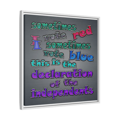 declaration of the independents - framed canvas art (grey-light grey)