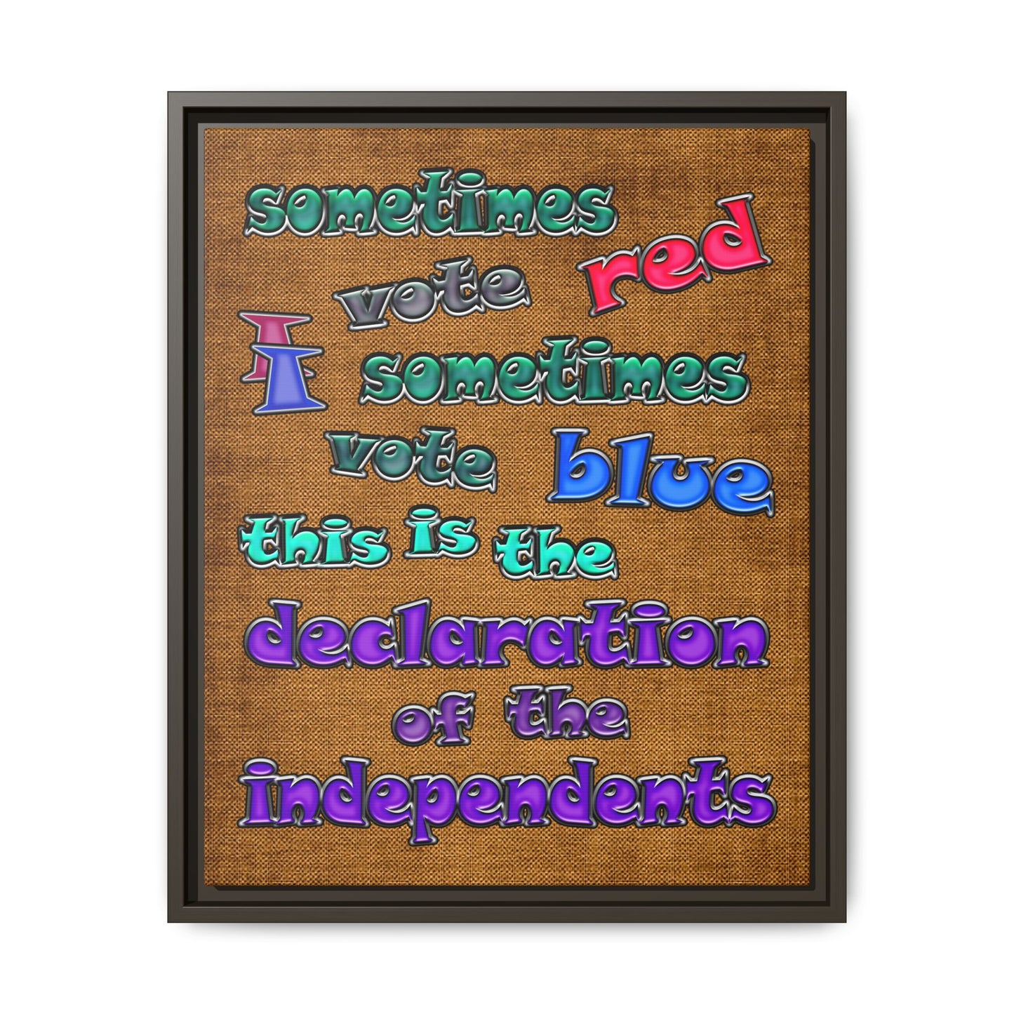 declaration of the independents - framed canvas art (brown papyrus)