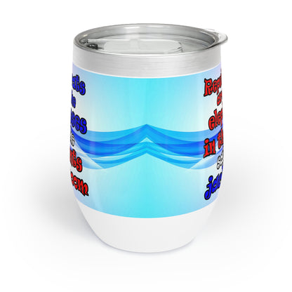 donkeys and elephants - Chill Wine Tumbler (light blue-pink wave)