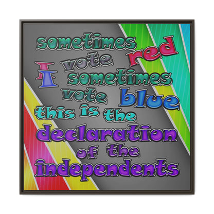 declaration of the independents - framed canvas art (rainbow split)