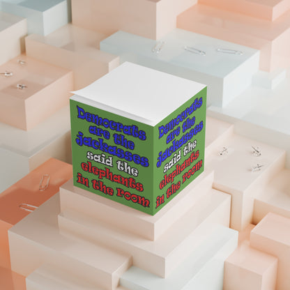 donkeys and elephants - note cube (green)