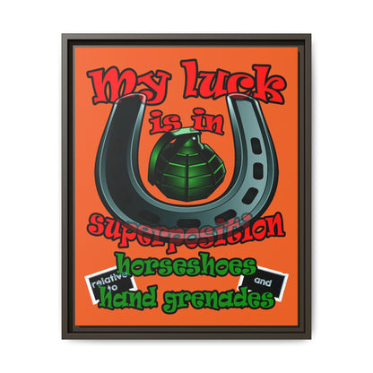 my luck - framed canvas art (orange)